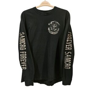 Sons of Anarchy SOA Reaper Skull Long Sleeve Shirt Black Men's XXL Vintage